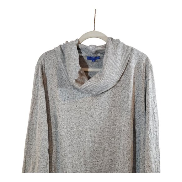 Apt. 9 Soft Longline Cowl Neck Fuzzy Jersey Sweater in Gray Cozy Women's 2X - Picture 4 of 8